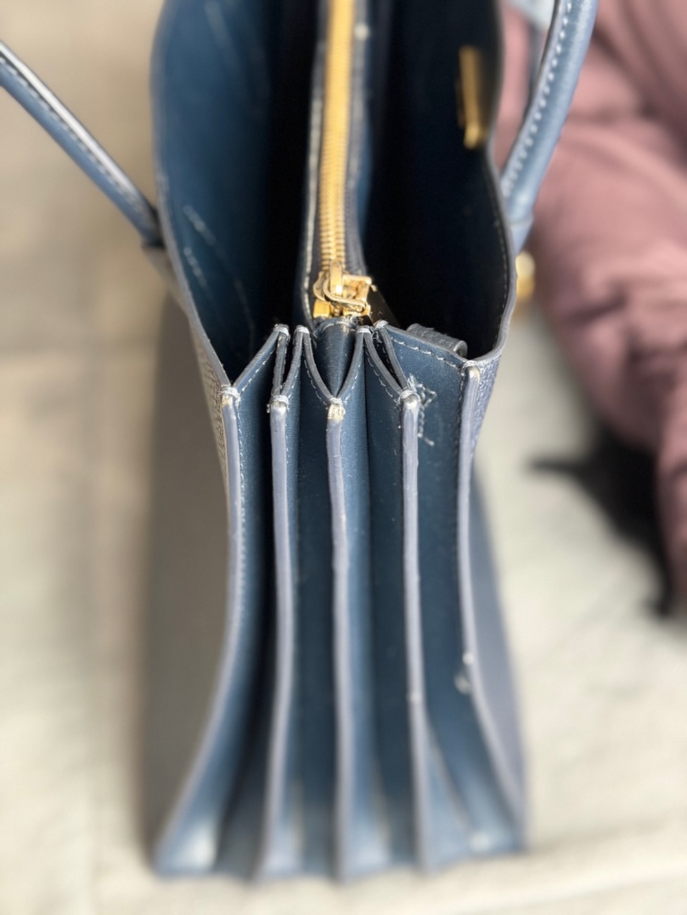 Michael Kors Mercer Pebbled Leather Tote - Admiral Blue - Picture 4 of 8